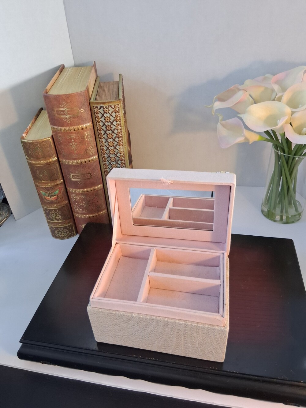 VTG Pier 1 Bejeweled Pink Keepsake Box - Multi Level, Retired, Pinky Taupe - Picture 9 of 16